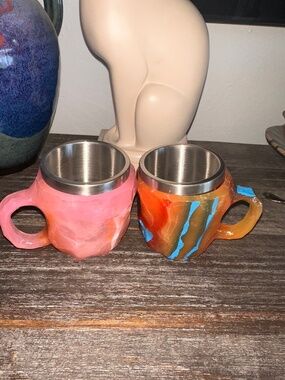 Crystal Resin Lined Cups Set of 2